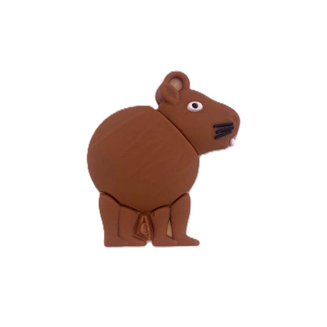 Breloc de Chei Brainrot, Flippy, Figurina Capybara, din Silicon, 4 cm, Maro