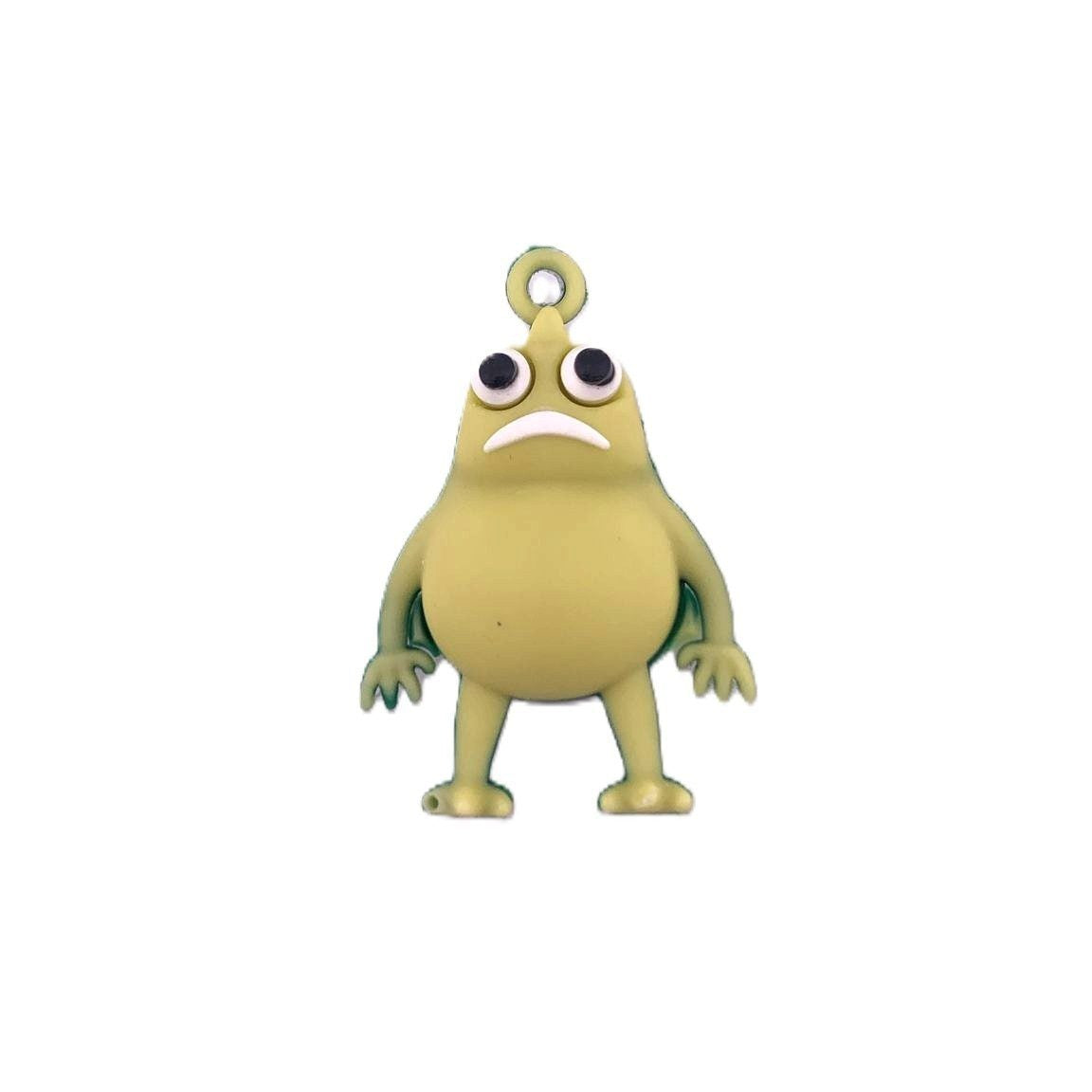 Breloc de Chei din Silicon, Flippy, Figurina Brainrot Slow Seline, 4 cm, Verde