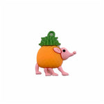 Breloc de Chei din Silicon, Flippy, Figurina Brainrot Snooffi Zeffirulli, 4 cm, Portocaliu/Verde