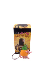 Breloc de Chei din Silicon, Flippy, Figurina Brainrot Snooffi Zeffirulli, 4 cm, Portocaliu/Verde