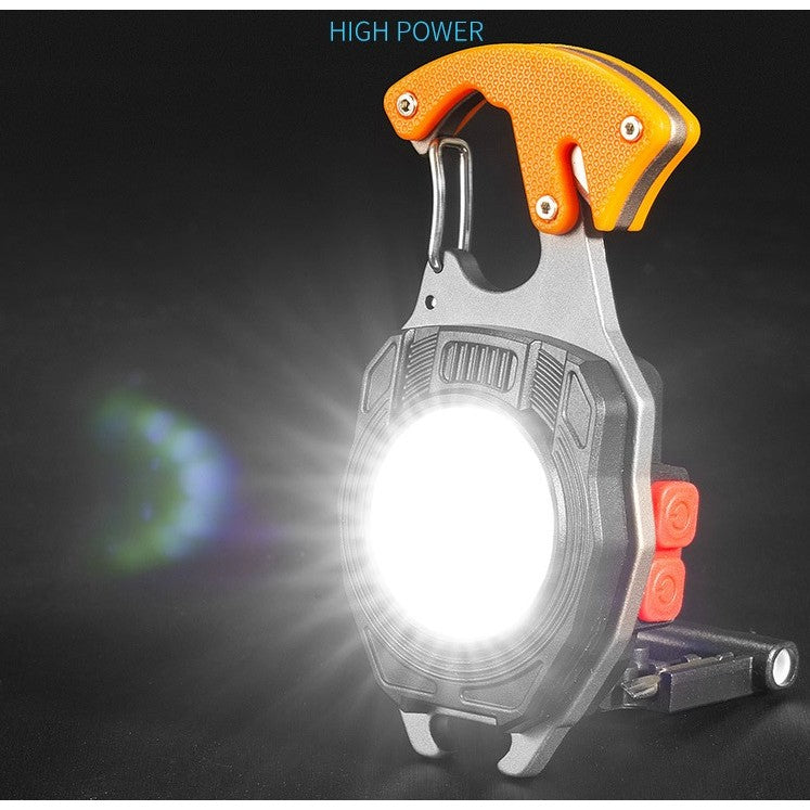 Breloc Multifunctional, Flippy, Model W5147, Kit Supravietuire, Lanterna, Bricheta, Fluier, din ABS/Aluminiu,