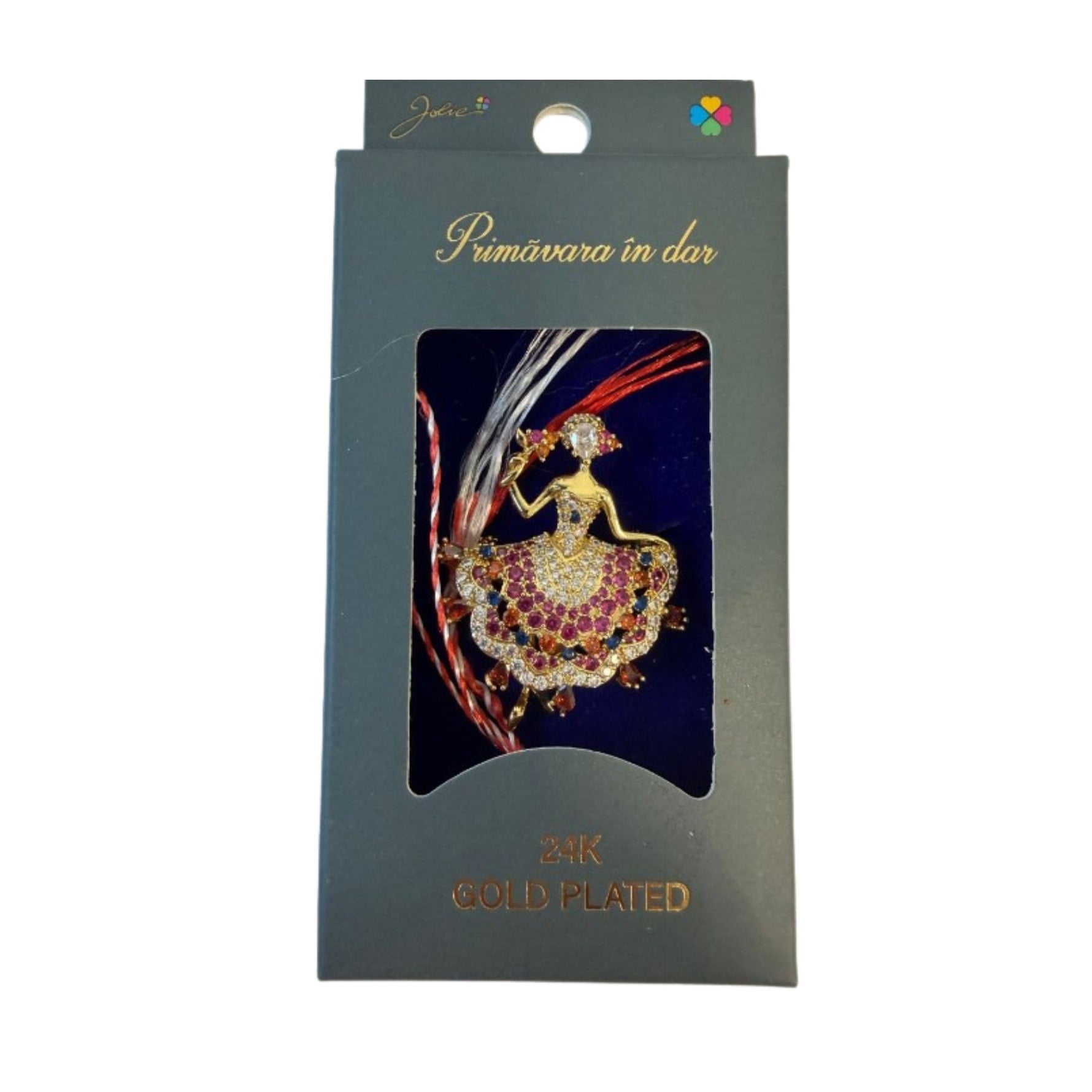 Martisor cu Brosa Placata cu Aur 24K, Jolie, Ambalaj Carton cu Design, Material Metal, Model Balerina, Dimensiune Brosa