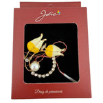 Brosa Vintage, Jolie, Material Metal, Ambalaj Carton, Dimensiune Brosa Aproximativ 4-6 cm, Model Flori Galbene