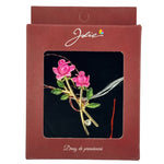Brosa Vintage, Jolie, Material Metal, Ambalaj Carton, Dimensiune Brosa Aproximativ 4-6 cm, Model Trandafiri, Roz