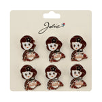 Brose Martisor Primavara, Jolie, Set 12 Bucati, Model cu Mesaj O Fata Minunata, Brosa din Metal, 3 x 2 cm per Bucata,