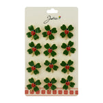 Brose Martisor Primavara, Jolie, Set 12 Bucati, Model Trifoi cu Buburuza, Brosa din Metal, 2.5 x 2.5 cm per Bucata,