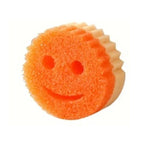 Burete de Vase, Flippy, Rotund, din Burete PU, Model Smiley Face, Doua Fete, 10 x 4 cm, Portocaliu/Galben