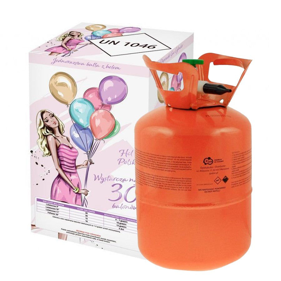 Butelie Heliu de Unica Folosinta, Flippy, Butelie pentru 30 Baloane Latex, ideala pentru Petreceri si Evenimente, 0.20