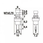 Buton 1 circuit 12VDC ON-(OFF) fara retinere rosu