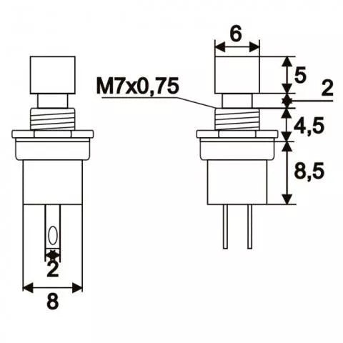 Buton 1 circuit 1.5A 250V OFF-(ON) fara retinere negru