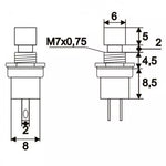 Buton 1 circuit 1.5A 250V OFF-(ON) fara retinere rosu