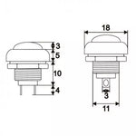 Buton 1 circuit 1A 250V OFF-(ON) rosu fara retinere 09044PI