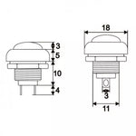 Buton 1 circuit 1A 250V OFF-(ON) verde fara retinere