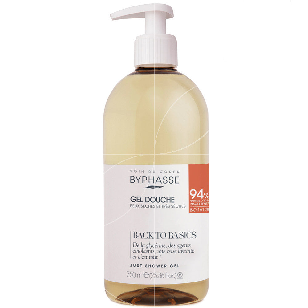 Byphasse, Back To Basics, Gel de duș, Pentru piele uscată, 750 ml