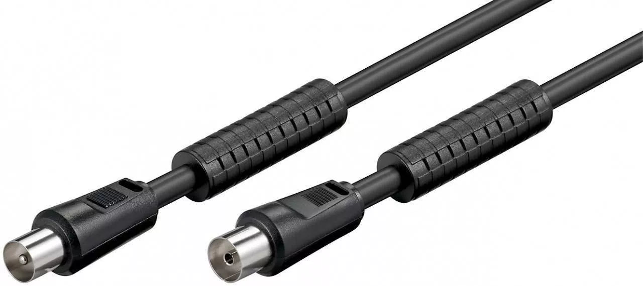 Cablu antena Coaxial tata - Coaxial mama 5m negru Goobay