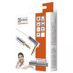 Cablu audio auxiliar 1m JACK 3.5 mm tata-tata la 90 grade alb Emos