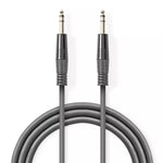 Cablu audio balansat Jack Stereo 6.35 mm tata - 6.35 mm tata 1.5m gri Nedis