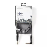 Cablu audio Jack mono 6.35 mm tata - 6.35 mm tata cotit 5m gri NEDIS