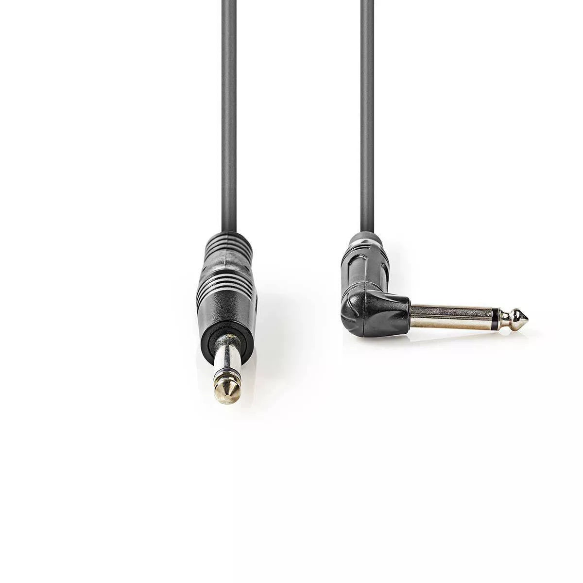 Cablu audio Jack mono 6.35 mm tata - 6.35 mm tata cotit 5m gri NEDIS