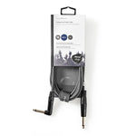Cablu audio MONO Jack 6.35 mm tata - 6.35 mm tata cotit 3m gri Nedis