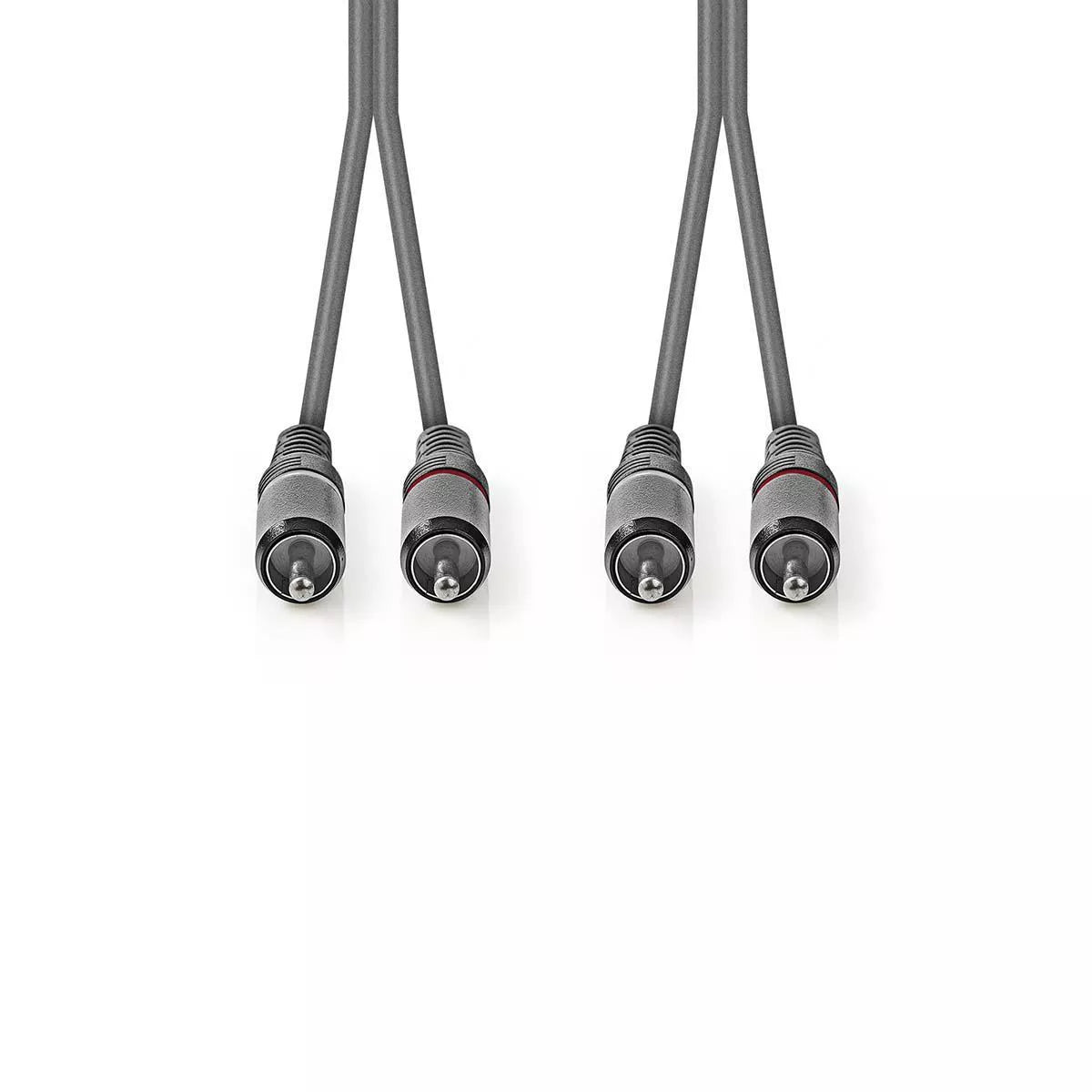 Cablu audio stereo 2x RCA tata - 2x RCA tata 5m gri Nedis
