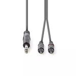 Cablu audio stereo JACK 6.35 mm tata - 2x RCA tata 1.5m gri NEDIS