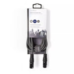 Cablu audio Stereo XLR 3 pini tata - XLR 3 pini mama 3m Gri Nedis
