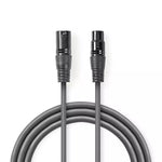 Cablu audio XLR 3-Pini tata - XLR 3-Pini mama Balansat 0.5m GrI NEDIS
