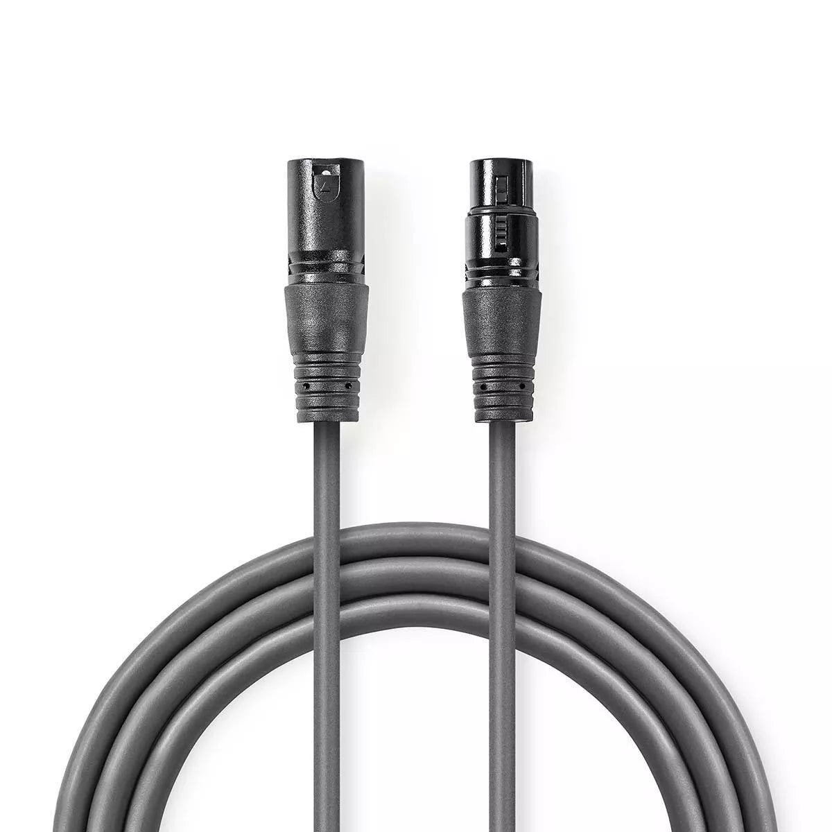Cablu audio XLR 3-Pini tata - XLR 3-Pini mama Balansat 0.5m GrI NEDIS