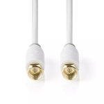 Cablu coaxial Nedis F tata - F tata 2m alb cupru dublu izolat