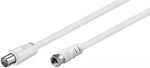 Cablu conexiune antena /SAT 5m F tata - Coaxial tata alb Goobay