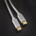 Cablu de alimentare si sincronizare USB type C 2.0 tata-tata 5A 100W aurit 2m argintiu Nedis