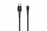 Cablu de date si incarcare USB Type C 1m Well indicator incarcare 3A negru