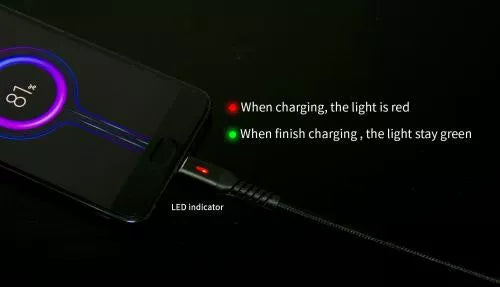 Cablu de date si incarcare USB Type C 1m Well indicator incarcare 3A negru