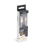 Cablu de date si incarcare USB Type C cu lumina LED auriu 1m Delight