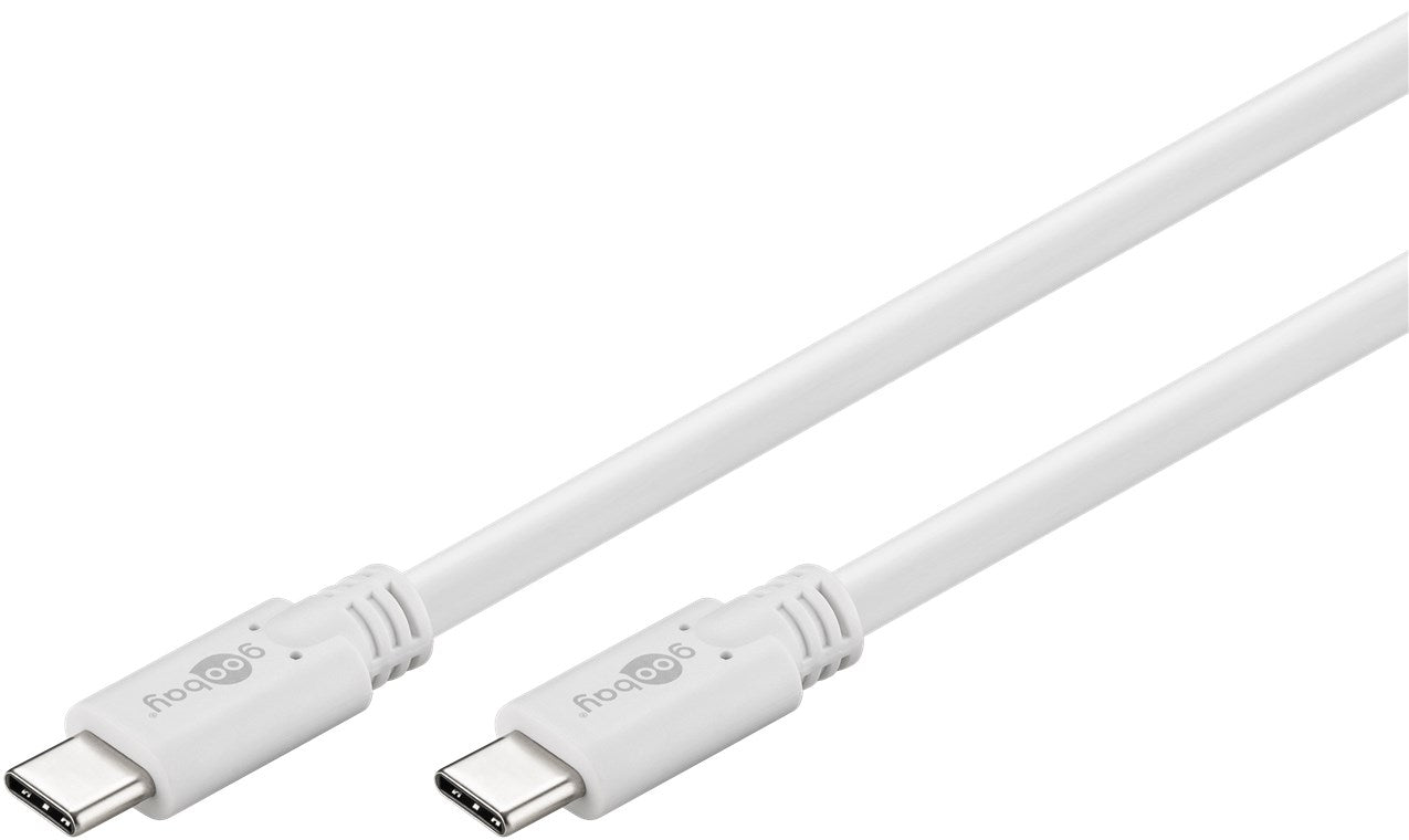 Cablu de incarcare si sincronizare USB type C 3.2 Gen1 tata-tata PD 60W 1m alb Goobay