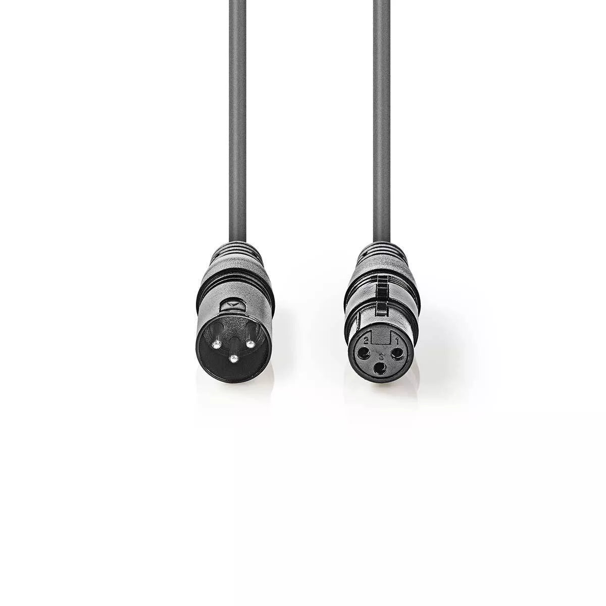 Cablu digital XLR 3 Pini tata - XLR 3 Pini mama 5m gri Nedis