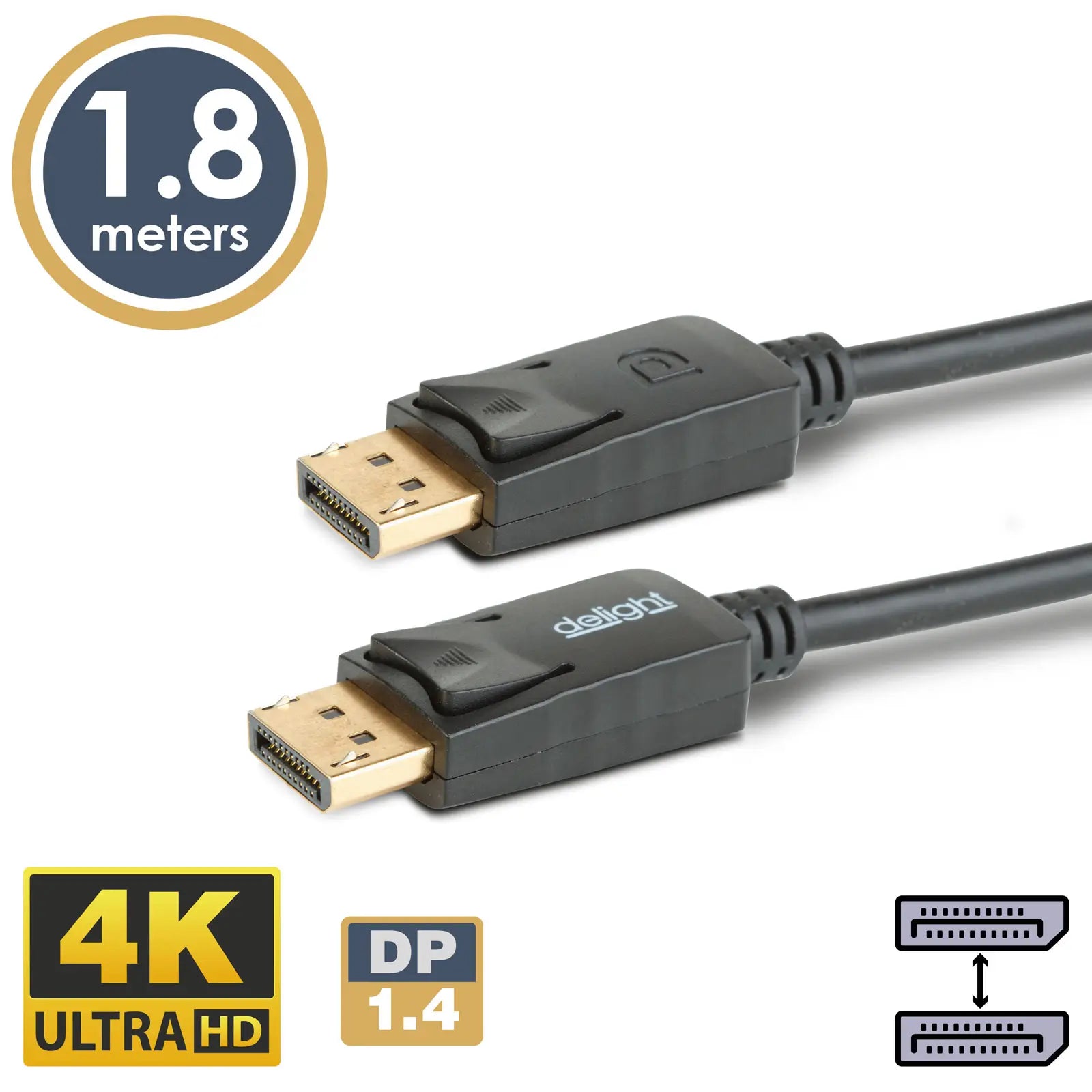 Cablu DisplayPort v1.4 la DisplayPort v1.4 4K HDR + MST 1.8m delight 20333B