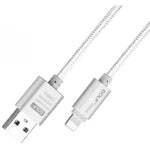 Cablu METAL iPhone Golf 10i argintiu 1m 2.1A Fast Charging