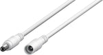 Cablu prelungitor DC 5.5/2.1 mufa - DC 5.5/2.1 soclu 1.5m 5A 2x0.5mm2 cupru drept alb Goobay 76674