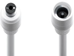 Cablu prelungitor DC 5.5/2.1 mufa - DC 5.5/2.1 soclu 5m 5A 2x0.5mm2 cupru drept alb Goobay 76676