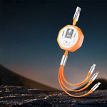 Cablu Retractabil 3in 1 pentru Telefon, Flippy, Cablu de incarcare rapida 100W, stil Mecha, potrivit pentru Auto,