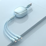 Cablu Retractabil Universal pentru Telefon, Flippy, Universal 3in1 pentru Orice Tip de Telefon, Micro-USB, Lightning,