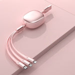 Cablu Retractabil Universal pentru Telefon, Flippy, Universal 3in1 pentru Orice Tip de Telefon, Micro-USB, Lightning,