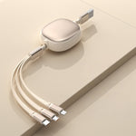 Cablu Retractabil Universal pentru Telefon, Flippy, Universal 3in1 pentru Orice Tip de Telefon, Micro-USB, Lightning,