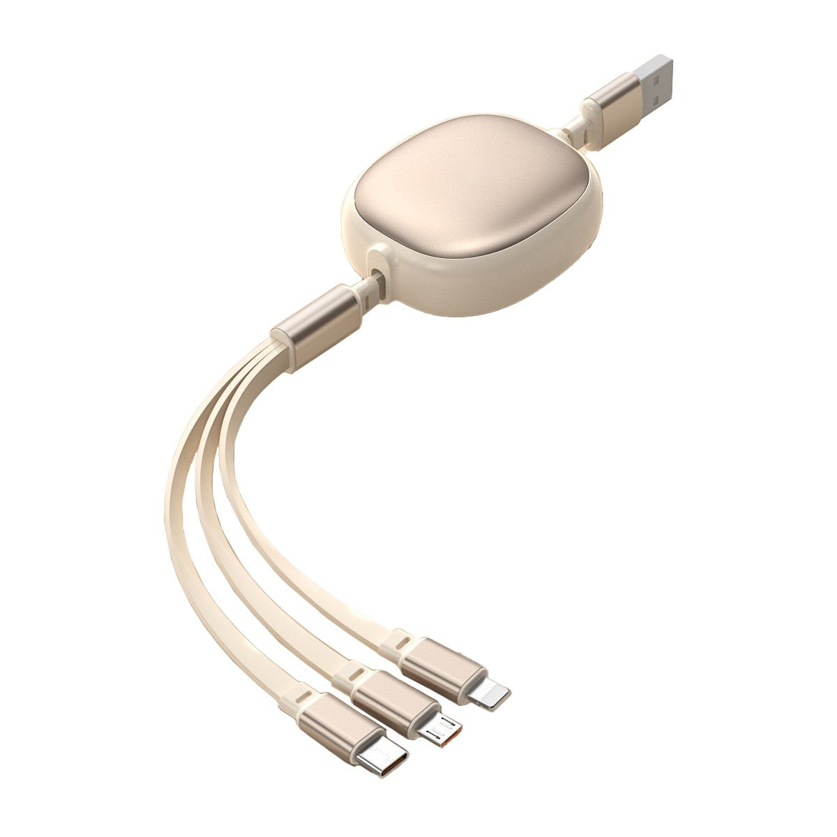 Cablu Retractabil Universal pentru Telefon, Flippy, Universal 3in1 pentru Orice Tip de Telefon, Micro-USB, Lightning,