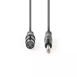 Cablu stereo XLR 3 pini mama - JACK 6.35 mm tata 10m gri NEDIS