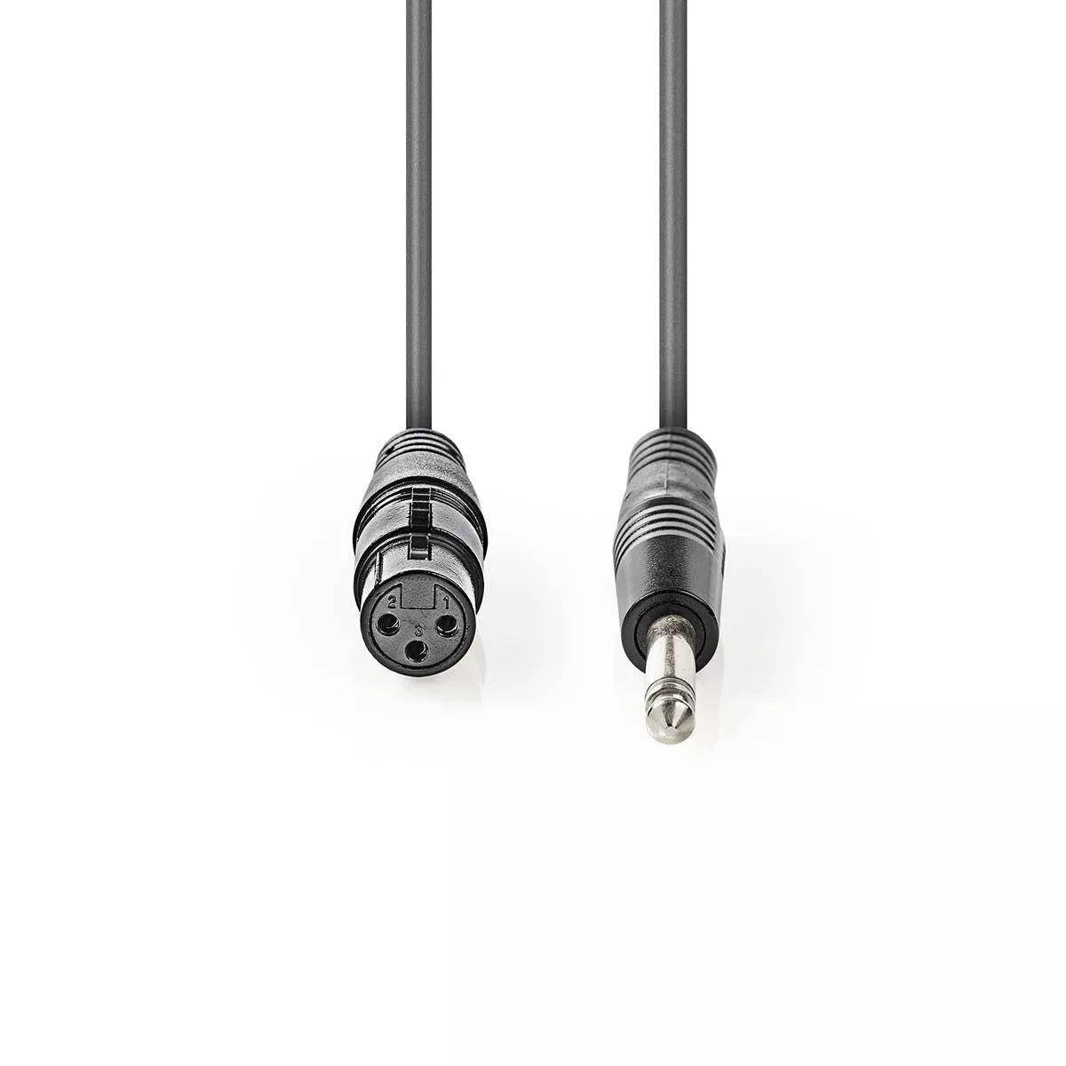 Cablu stereo XLR 3 pini mama - JACK 6.5 mm tata 3m gri NEDIS