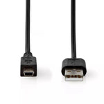Cablu USB 2.0 A tata - Mini 5 Pini mini USB tata 2m negru Nedis