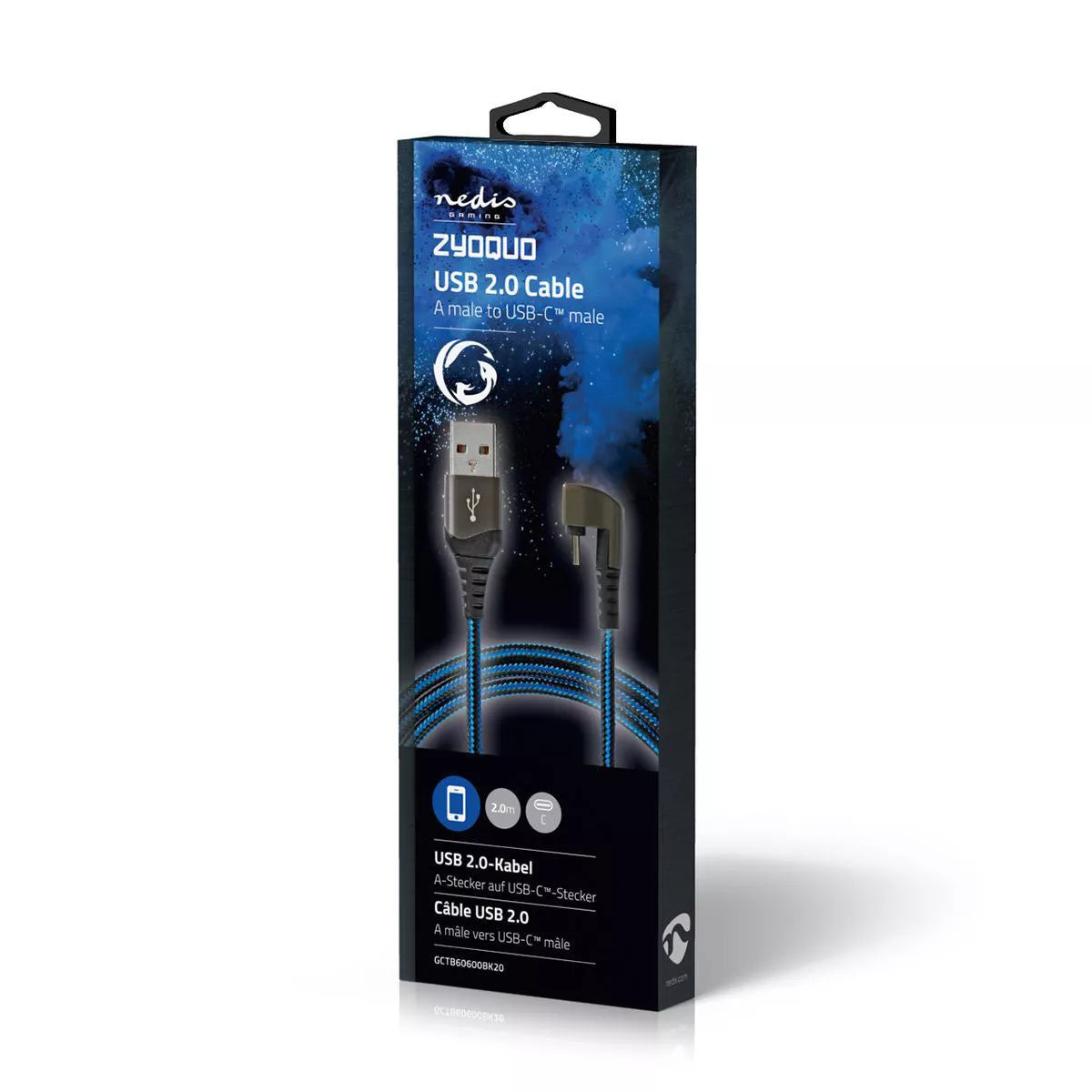 Cablu USB 2.0 A tata - USB Type C tata conector gaming 180 2m NEDIS